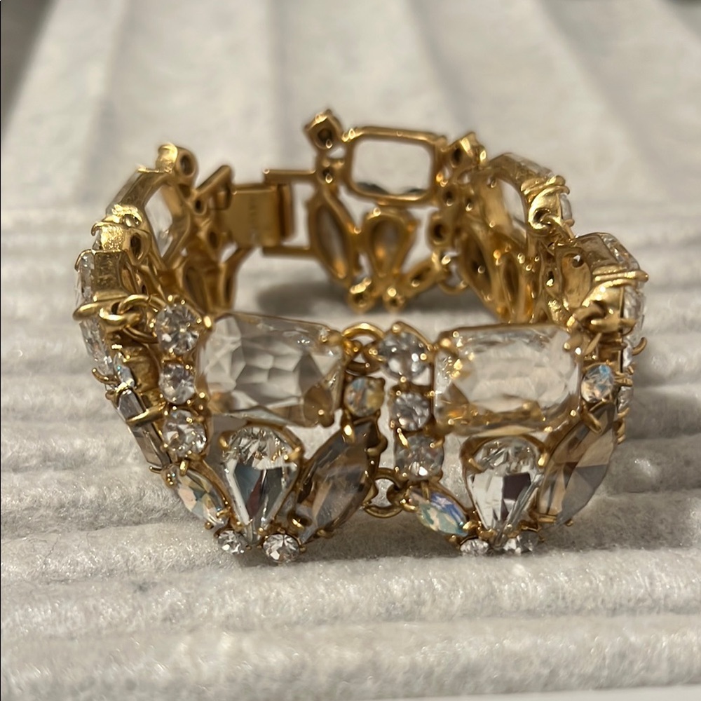Elegant JCrew Gold Crystal Bracelet